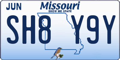 MO license plate SH8Y9Y