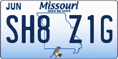 MO license plate SH8Z1G