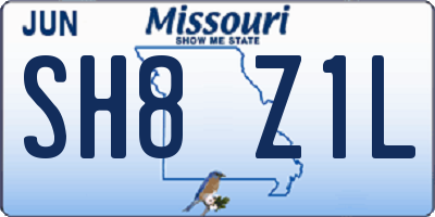 MO license plate SH8Z1L