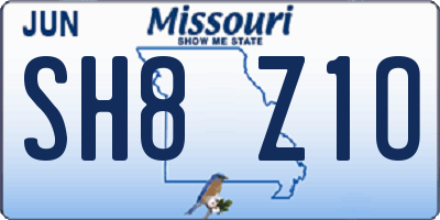 MO license plate SH8Z1O