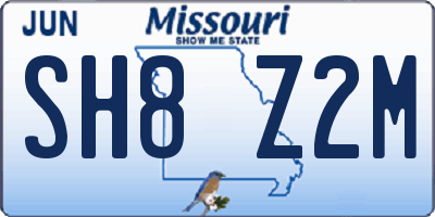 MO license plate SH8Z2M