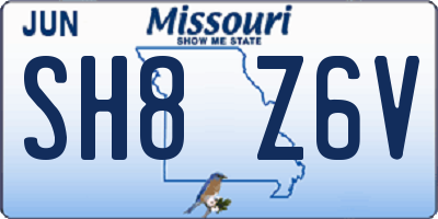 MO license plate SH8Z6V