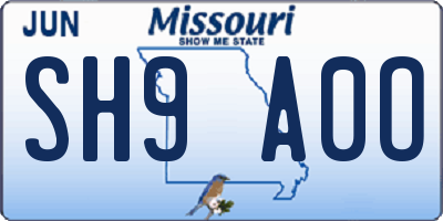 MO license plate SH9A0O