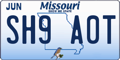 MO license plate SH9A0T