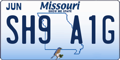 MO license plate SH9A1G