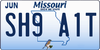 MO license plate SH9A1T