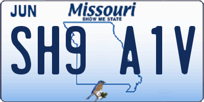 MO license plate SH9A1V
