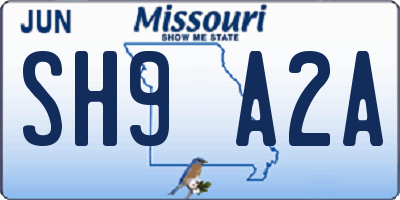 MO license plate SH9A2A
