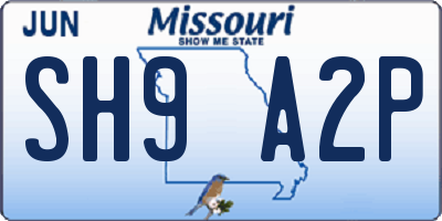 MO license plate SH9A2P