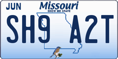 MO license plate SH9A2T