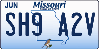 MO license plate SH9A2V