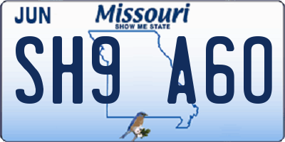 MO license plate SH9A6O