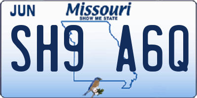 MO license plate SH9A6Q
