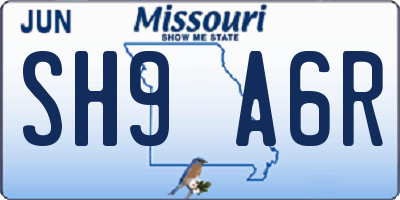 MO license plate SH9A6R