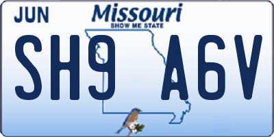 MO license plate SH9A6V