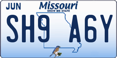 MO license plate SH9A6Y