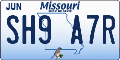 MO license plate SH9A7R