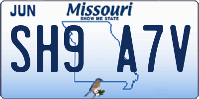 MO license plate SH9A7V