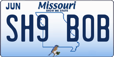 MO license plate SH9B0B