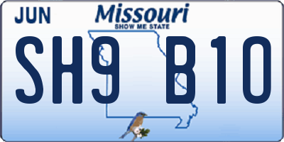 MO license plate SH9B1O