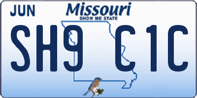 MO license plate SH9C1C
