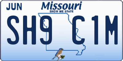 MO license plate SH9C1M