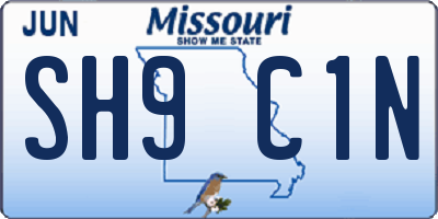 MO license plate SH9C1N