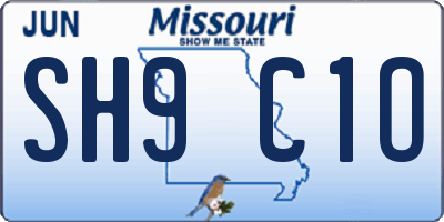 MO license plate SH9C1O