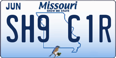 MO license plate SH9C1R