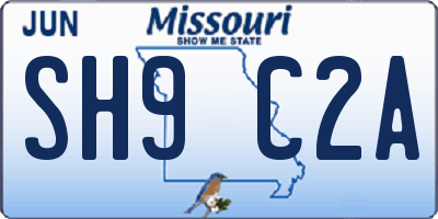 MO license plate SH9C2A