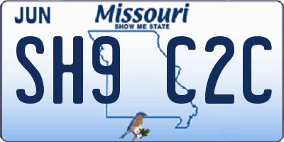 MO license plate SH9C2C