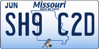 MO license plate SH9C2D