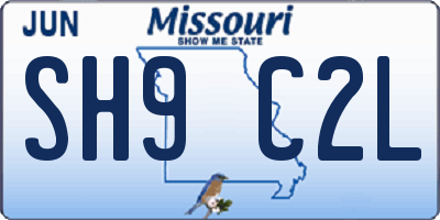MO license plate SH9C2L