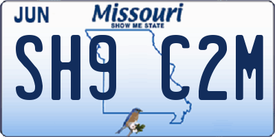 MO license plate SH9C2M