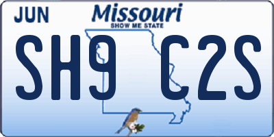 MO license plate SH9C2S