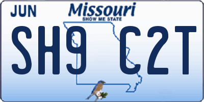 MO license plate SH9C2T