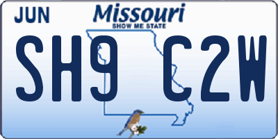 MO license plate SH9C2W