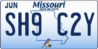 MO license plate SH9C2Y