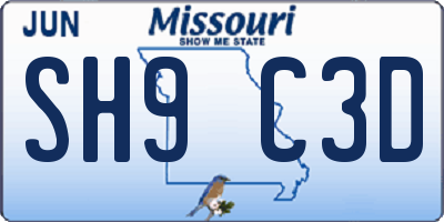 MO license plate SH9C3D