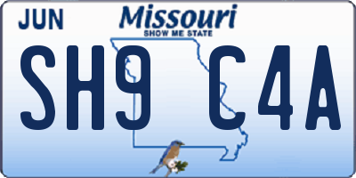 MO license plate SH9C4A