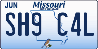 MO license plate SH9C4L