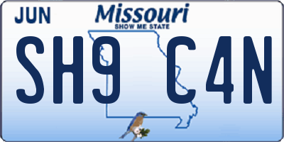 MO license plate SH9C4N