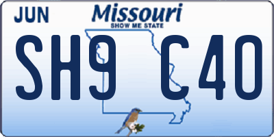 MO license plate SH9C4O