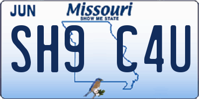 MO license plate SH9C4U