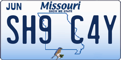 MO license plate SH9C4Y