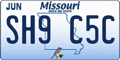 MO license plate SH9C5C