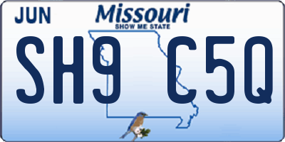 MO license plate SH9C5Q