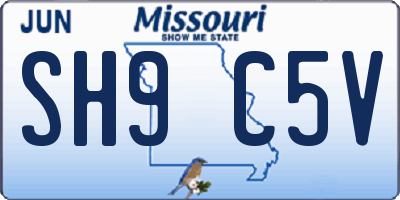 MO license plate SH9C5V