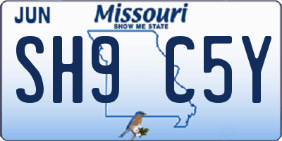 MO license plate SH9C5Y