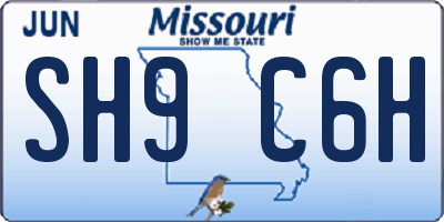 MO license plate SH9C6H